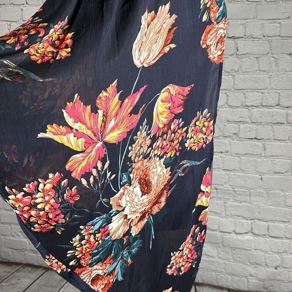 Umgee Floral Spring Bloom Cocoon Kimono Long Cardigan Wrap oversized Navy sz M/L - Picture 16 of 16